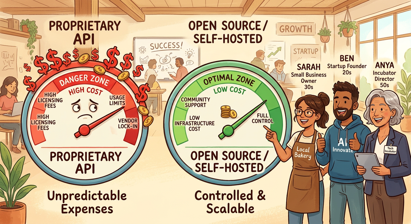 Proprietary API vs Open Source Self-Hosted cost comparison